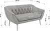 Polstersofa PIRS 2 Skandinavisches Sofa 2-Sitzer, Sofa mit Wellenfederung, Breite 140 cm, weiße Füße Hoher Sitzkomfort - Hellgrau Velvet Bild 5