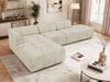 Modulares Ecksofa GRIDA 3M L Wohnlandschaft, Wellenfedern, gesteppte Sitzfläche, Wohnzimmer Sofa L-form - Beige Velvet - Links Bild 4