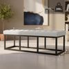 CLP Sitzbank Polson, Modern, Gestell schwarz, Samt, Gesteppt, Bodenschoner, Design,creme 120 cm Bild 2