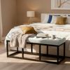 CLP Sitzbank Polson, Modern, Gestell schwarz, Samt, Gesteppt, Bodenschoner, Design,creme 120 cm Bild 3