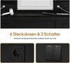 BarberPub Friseurplatz mit 4 Schubladen, Schminktisch mit Spiegel, Bedienungsplatz mit 4 Ablagen & 2 Schränken, Spiegelschrank mit Beleuchtung, Spiegeltisch, Friseureinrichtung, 3187 (Schwarz) Bild 5