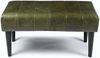 Bank Benea aus Leder und Mangoholz - 90 cm, Olive-Grün Bild 4