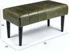 Bank Benea aus Leder und Mangoholz - 90 cm, Olive-Grün Bild 3