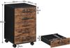 HOOBRO Aktenschrank Rollcontainer 5 Schubladen Holz Büroschrank Rustikal Bild 3