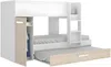 Vente-unique - ANTHONY Bett Holz, Platte BeigeWeiß - B 97 cm x H 150 cm x L 243 cm Bild 3