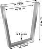 Tischgestell 2er Set Roheisen lackiert 70x10x74 cm silber V-Gestell 77090799 Bild 4