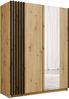AX LIVING Kleiderschrank Braun mit Spiegel 150cm Beralto Eiche Artisan Bild 3