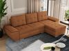 Universelles Ecksofa mit Schlaffunktion, Bettkasten und losen Kissen, gesteppte Sitzfläche - UMBRIA - Orange Stoff Bild 4