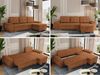 Universelles Ecksofa mit Schlaffunktion, Bettkasten und losen Kissen, gesteppte Sitzfläche - UMBRIA - Orange Stoff Bild 2