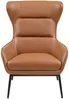 Vente-unique - DINNIA Sessel Leder Braun - B 95 cm x H 95 cm x L 69 cm Bild 2