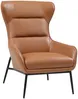 Vente-unique - DINNIA Sessel Leder Braun - B 95 cm x H 95 cm x L 69 cm Bild 3