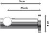 Gardinenstangen-Set Platon Savio 160 cm, 1-läufig (ohne Ringe), 20 mm Ø Chrom Bild 2