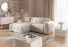 luma-home Modernes Ecksofa mit Ottomane links, markante Steppungen, Chenille in Sand Grau, 234 x 161 x 79 cm Bild 3