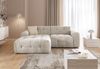 luma-home Modernes Ecksofa mit Ottomane links, markante Steppungen, Chenille in Sand Grau, 234 x 161 x 79 cm Bild 2