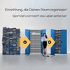 Aktenschrank abschließbar JAN - 5 Ebenen verstellbar, Flügeltüren | Metallschrank Werkstatt Mehrzweckschrank Büroschrank aus Stahl Werkzeugschrank, 185x90x40cm Grau-Blau Bild 3