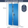 Aktenschrank abschließbar JAN - 5 Ebenen verstellbar, Flügeltüren | Metallschrank Werkstatt Mehrzweckschrank Büroschrank aus Stahl Werkzeugschrank, 185x90x40cm Grau-Blau Bild 2