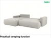 MEBLINI Schlafcouch mit Bettkasten – LUMIERE – 271x195x96cm – Links – Grau Samt - Ecksofa mit Schlaffunktion - Sofa mit Relaxfunktion und Kissen - Couch L-Form – Eckcouch Bild 4