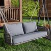 Merax Outdoor-Doppelsitz für Hängeschaukel mit Kissen und 2 Ketten, PE-Rattan grau, bis 320 kg Bild 2