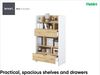 MEBLINI Wohnzimmerschrank für Schrankbett Bed Concept - Hochschrank mit Regalen, Fächern und Schubladen - BC-27 - Weiß/Artisan Eiche Bild 3