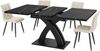 Esstisch 120/160x80x76 cm, ausziehbar, MDF & Metall, X‑Gestell, Schwarz Bild 5