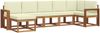 vidaXL Outdoor-Sofagarnitur mit Kissen 7 pcs Natur und Creme 3366713 Bild 2