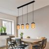 Hängelampe, Metall, MDF, braun, 4 Flammig, H 120 cm Bild 2