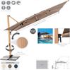 Doppler Alu Wood XL LED ULTRA 400 x 300 cm Pendelschirm Holzoptik Ampelschirm 3 Farben 449270 846 Greige Bild 3