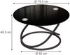 Couchtisch Calgary Schwarz Hochglanz 79.5 x 46.5 cm mit Glasfläche Vicco Bild 2