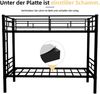 Etagenbett: Metallbett mit Unterbettgröße 90*190 cm, ausgestattet mit Leiter und Geländer. In zwei Einzelbetten umwandelbar, keine Federkernmatratze nötig, klassisches Schwarz. Bild 4