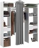 Parisot Kleiderschrank mit Vorhang Combi in weiß und grau 198 cm Bild 3