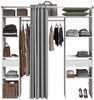 Parisot Kleiderschrank mit Vorhang Combi in weiß und grau 198 cm Bild 2