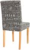 4er-Set Esszimmerstuhl Stuhl Küchenstuhl Littau ~ Textil mit Schriftzug, grau, helle Beine Bild 5