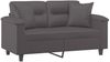 vidaXL 2-Sitzer-Sofa mit Zierkissen Grau 120 cm Kunstleder 3200985 Bild 3