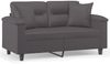 vidaXL 2-Sitzer-Sofa mit Zierkissen Grau 120 cm Kunstleder 3200985 Bild 2