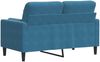 vidaXL 2-Sitzer-Sofa mit Zierkissen Blau 120 cm Samt 3278218 Bild 5