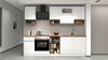 Dmora Vollständige Küche Attiko, Set mit Speisekammer, Küchenzeile Schrank, Linearer Blocksatz, 100 % Made in Italy, 255 x 60 x 85 cm, glänzendes Weiß und Eiche Bild 5