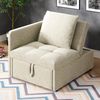 3-in-1 Schlafsofa, Leinen, verstellbare Lehne, Liegesofa für kleine Räume, Beige Bild 5