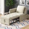 3-in-1 Schlafsofa, Leinen, verstellbare Lehne, Liegesofa für kleine Räume, Beige Bild 2