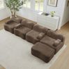 Modulares Sofa aus Samt, 2–4-Sitzer, Wellenform, 384 x 167 x 70 cm, ohne Montage, Braun Bild 3