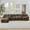 Modulares Sofa aus Samt, 2–4-Sitzer, Wellenform, 384 x 167 x 70 cm, ohne Montage, Braun Bild 2