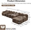 Modulares Sofa aus Samt, 2–4-Sitzer, Wellenform, 384 x 167 x 70 cm, ohne Montage, Braun Bild 4