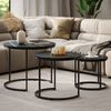 Couchtisch-Set Montreal Schwarzer Marmor 55 x 55 cm 3 Teile Vicco Bild 3