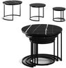 Couchtisch-Set Montreal Schwarzer Marmor 55 x 55 cm 3 Teile Vicco Bild 5