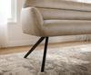 Esszimmerbank Taya-Flex 200 cm Mikrofaser Beige Vintage Kreuzgestell kantig Schwarz Taschenfederkern Bild 5