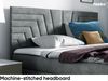 MEBLINI Boxspringbett BACALAR 180x200 cm mit Bettkasten – H4/Dunkelgrau Samt Polsterbett - Gepolstert Doppelbett mit Matratze und Topper - Polsterbett mit Stauraum - Bett mit Kopfteil – Stauraumbett Bild 4