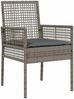 vidaXL Gartenstuhl mit Kissen 2 pcs Grau 55 x 53 x 85 cm Poly-Rattan 42003447 Bild 4