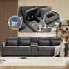 Big-Sofa, 4-Sitzer inkl. loser Zier- und Rückenkissen, Zwischentisch, USB-Anschlüssen, Polstersofa, Wohnzimmersofa, Leinen Bild 3