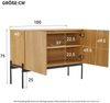Sideboard 100 x 40 x 75 cm aus Spanplatte in Natur, mit Metallrahmen und verstellbarem Einlegeboden Bild 5