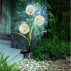 GLOBO LIGHTING LED Solarleuchte, LED-Leuchtmittel fest verbaut, Neutralweiß, Außenleuchte Solarlampe Gartendeko LED Pusteblume Edelstahl Lila Bild 4