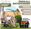 KESSER® Hängesessel mit Gestell BALI Hängeschaukel Hängestuhl bis 150kg für Indoor und Outdoor + Kissen & Seitentasche Hängekorb Stahlgestell & Schaumstoff Sitzpolster ideal für Wohnzimmer & Garten Taupe Bild 4